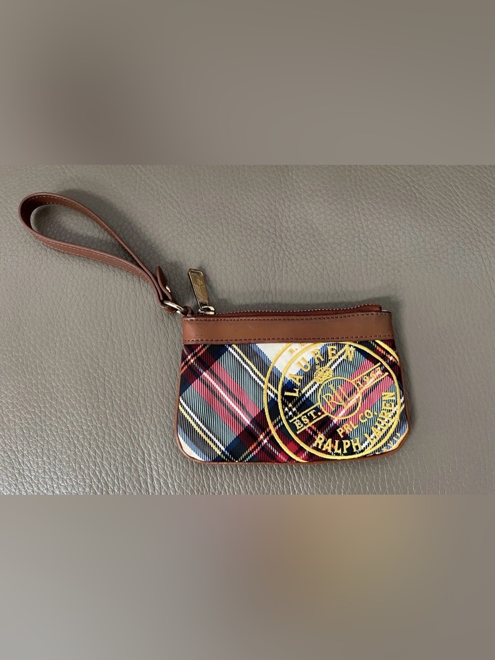Polo RL Stewart Plaid Wristlet